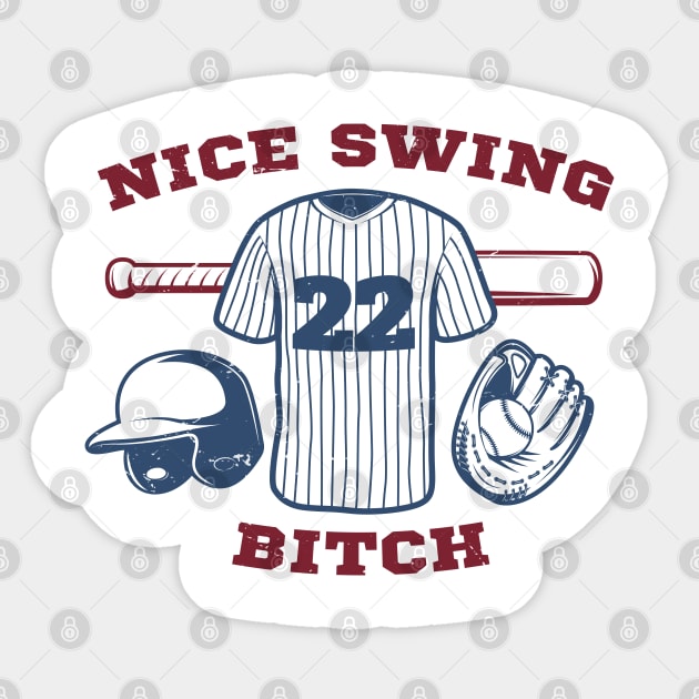 Nice Swing Bitch Sticker by potch94